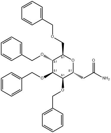 2-((2R,3R,4R,5R,6R)-3,4,5-tris(benzyloxy)-6-((benzyloxy)methyl)tetrahydro-2H-pyran-2-yl)acetamide Structure