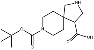 8-[(tert-butoxy)carbonyl]-2,8-diazaspiro[4.5]decane-4-carboxylic acid Struktur