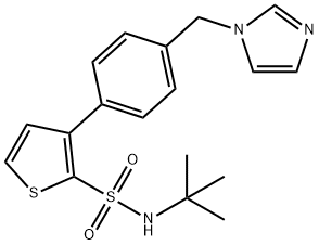 3-(4-((1H-imidazol-1-yl)methyl)phenyl)-N-(tert-butyl)thiophene-2-sulfonamide 结构式