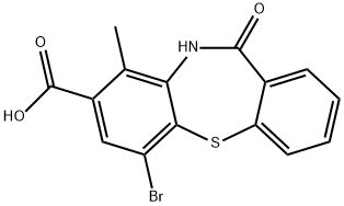 6-bromo-9-methyl-11-oxo-10,11-dihydrodibenzo[b,f][1,4]thiazepine-8-carboxylic acid Struktur