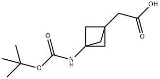 2-(3-((叔丁氧基羰基)氨基)双环[1.1.1]戊-1-基)乙酸, 2096992-27-5, 结构式
