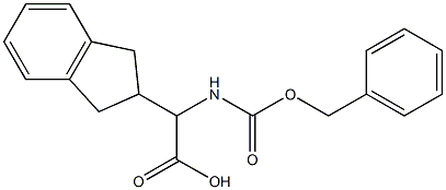 Benzyloxycarbonylamino-indan-2-yl-acetic acid 化学構造式