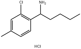 1-(2-chloro-4-methylphenyl)pentan-1-amine hydrochloride 化学構造式