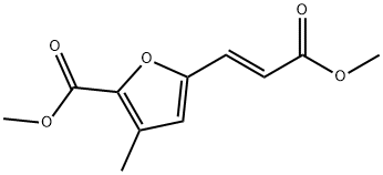 5-(2-Methoxycarbonyl-vinyl)-3-methyl-furan-2-carboxylic acid methyl ester Struktur