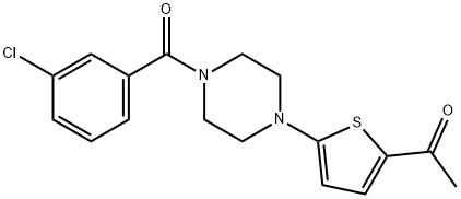 1-(5-(4-(3-chlorobenzoyl)piperazin-1-yl)thiophen-2-yl)ethan-1-one Structure