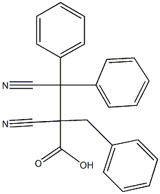 Benzenepropanoic acid, .alpha., .beta.-dicyano-.beta.-phenyl-.alpha.-(phenylmethyl)- Struktur