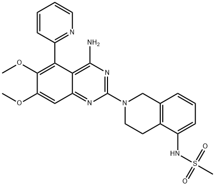 N-{2-(4-Amino-6,7-dimethoxy-5-(2-pyridyl)quinazolin-2-yl)-1,2,3,4-tetrahydro-5-isoquinolyl}methanesulfonamide Struktur