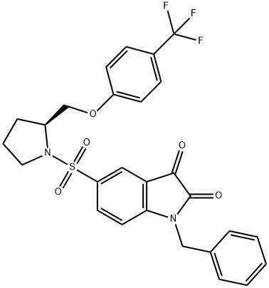 1-benzyl-5-[(2S)-2-[[4-(trifluoromethyl)phenoxy]methyl]pyrrolidin-1-yl]sulfonylindole-2,3-dione