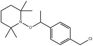 1-[1-[4-(クロロメチル)フェニル]エトキシ]-2,2,6,6-テトラメチルピペリジン 化学構造式