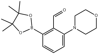 2-吗啉-6-(4,4,5,5-四甲基-1,3,2-二氧硼杂环戊烷-2-基)苯甲醛, 2121512-13-6, 结构式