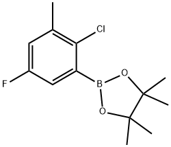 2-氯-5-氟-3-甲基苯基硼酸频哪醇酯, 2121512-19-2, 结构式