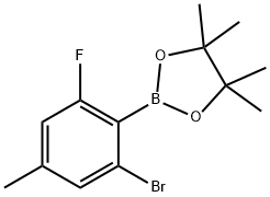 2-溴-6-氟-4-甲基苯基硼酸频哪醇酯 结构式