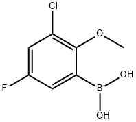 (3-chloro-5-fluoro-2-methoxyphenyl)boronic acid Struktur