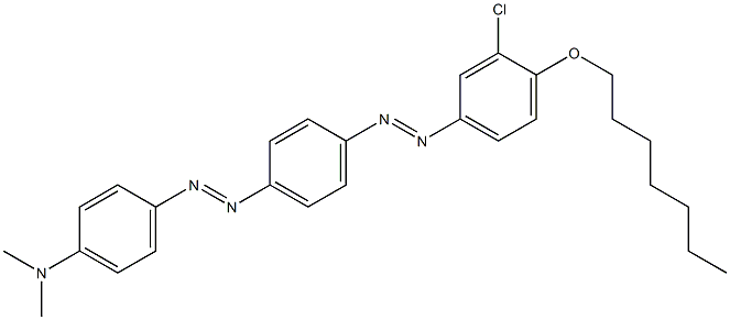4-[(E)-[4-[(E)-[3-氯-4-(庚基氧基)苯基]二氮烯基]苯基]二氮烯基]-N,N-二甲基苯胺, 215591-76-7, 结构式