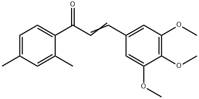 (2E)-1-(2,4-ジメチルフェニル)-3-(3,4,5-トリメトキシフェニル)プロプ-2-エン-1-オン 化学構造式