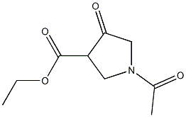 3-Pyrrolidinecarboxylicacid, 1-acetyl-4-oxo-, ethyl ester Structure