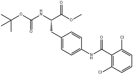 (S)-methyl 2-((tert-butoxycarbonyl)amino)-3-(4-(2,6-dichlorobenzamido)phenyl)propanoate Struktur