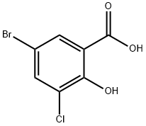 5-溴-3-氯-2-羟基苯甲酸,2200-85-3,结构式