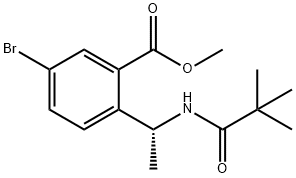 (R)-5-溴-2-(1-新戊酰氨基乙基)苯甲酸甲酯,223595-13-9,结构式