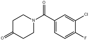 N-(3-chloro-4-fluorobenzoyl)-piperidine-4-one Struktur