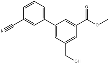 Methyl 3-(3-cyanophenyl)-5-(hydroxymethyl)benzoate Struktur