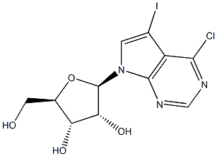 (2R,3R,4S,5R)-2-(4-氯-5-碘-7H-吡咯并[2,3-D]嘧啶-7-基)-5-(羟甲基)四氢呋喃-3,4-二醇,24386-91-2,结构式