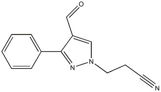 1H-Pyrazole-1-propanenitrile, 4-formyl-3-phenyl- Struktur