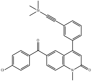 6-(4-chlorobenzoyl)-1-methyl-4-(3-((trimethylsilyl)ethynyl)phenyl)quinolin-2(1H)-one|6-(4-氯苯甲酰)-1-甲基-4-(3-((三甲基甲硅烷基)乙炔基)苯基)喹啉-2(1H)-酮