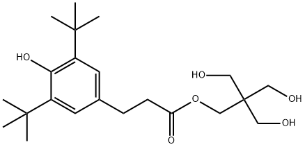 Benzenepropanoic acid, 3,5-bis(1,1-dimethylethyl)-4-hydroxy-, 3-hydroxy-2,2-bis(hydroxymethyl)propyl ester 化学構造式