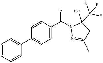 [5-hydroxy-3-methyl-5-(trifluoromethyl)-4H-pyrazol-1-yl]-(4-phenylphenyl)methanone Structure