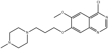 Quinazoline, 4-chloro-6-methoxy-7-[3-(4-methyl-1-piperazinyl)propoxy]- 化学構造式