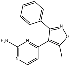 2-Pyrimidinamine, 4-(5-methyl-3-phenyl-4-isoxazolyl)- 化学構造式