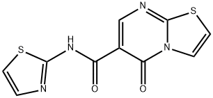 N-(2-チアゾリル)-5-オキソ-5H-チアゾロ[3,2-a]ピリミジン-6-カルボアミド 化学構造式