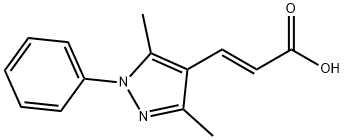 (2E)-3-(3,5-dimethyl-1-phenyl-1H-pyrazol-4-yl)acrylic acid 结构式