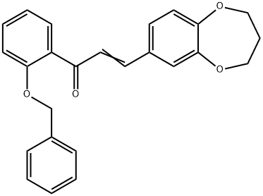 (E)-1-(2-(benzyloxy)phenyl)-3-(3,4-dihydro-2H-benzo[b][1,4]dioxepin-7-yl)prop-2-en-1-one Structure