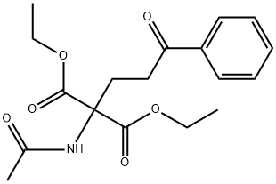 Propanedioic acid,2-(acetylamino)-2-(3-oxo-3-phenylpropyl)-, 1,3-diethyl ester,2847-91-8,结构式