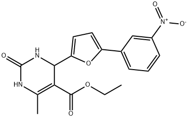 ethyl 6-methyl-4-(5-(3-nitrophenyl)furan-2-yl)-2-oxo-1,2,3,4-tetrahydropyrimidine-5-carboxylate Struktur