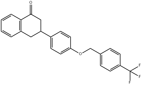 3-(4-((4-(trifluoromethyl)benzyl)oxy)phenyl)-3,4-dihydronaphthalen-1(2H)-one Struktur