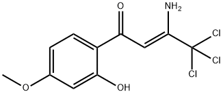 (2Z)-3-amino-4,4,4-trichloro-1-(2-hydroxy-4-methoxyphenyl)but-2-en-1-one Struktur