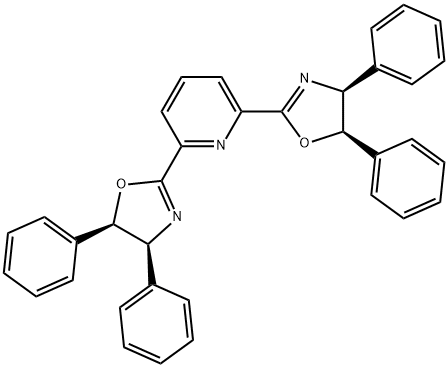 2,6-bis[(4S,5R)-4,5-dihydro-4,5-diphenyl-2-oxazolyl]-Pyridine 化学構造式