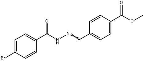 methyl 4-[(E)-{2-[(4-bromophenyl)carbonyl]hydrazinylidene}methyl]benzoate Structure