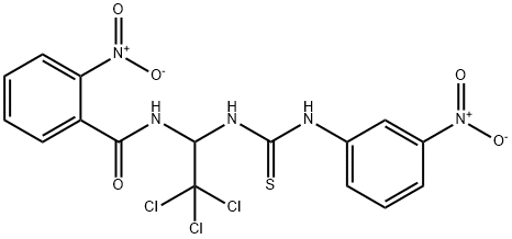 2-nitro-N-(2,2,2-trichloro-1-(3-(3-nitrophenyl)thioureido)ethyl)benzamide,294657-63-9,结构式