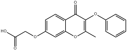 2-((2-methyl-4-oxo-3-phenoxy-4H-chromen-7-yl)oxy)acetic acid 化学構造式