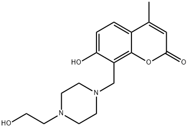 7-hydroxy-8-((4-(2-hydroxyethyl)piperazin-1-yl)methyl)-4-methyl-2H-chromen-2-one Struktur