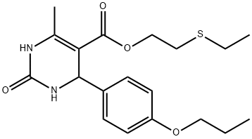 2-(ethylthio)ethyl 6-methyl-2-oxo-4-(4-propoxyphenyl)-1,2,3,4-tetrahydropyrimidine-5-carboxylate 化学構造式