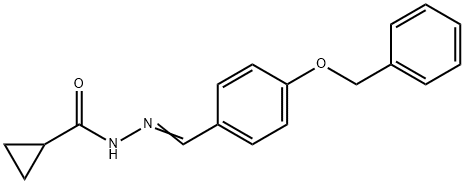 N-[(E)-(4-phenylmethoxyphenyl)methylideneamino]cyclopropanecarboxamide 化学構造式