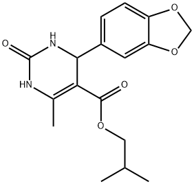 2-methylpropyl 4-(1,3-benzodioxol-5-yl)-6-methyl-2-oxo-3,4-dihydro-1H-pyrimidine-5-carboxylate,296262-72-1,结构式
