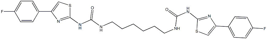 1-[4-(4-fluorophenyl)-1,3-thiazol-2-yl]-3-[6-[[4-(4-fluorophenyl)-1,3-thiazol-2-yl]carbamoylamino]hexyl]urea 化学構造式