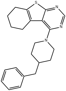 4-(4-benzylpiperidin-1-yl)-5,6,7,8-tetrahydrobenzo[4,5]thieno[2,3-d]pyrimidine Struktur