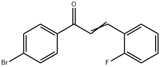 (2E)-1-(4-ブロモフェニル)-3-(2-フルオロフェニル)プロプ-2-エン-1-オン 化学構造式